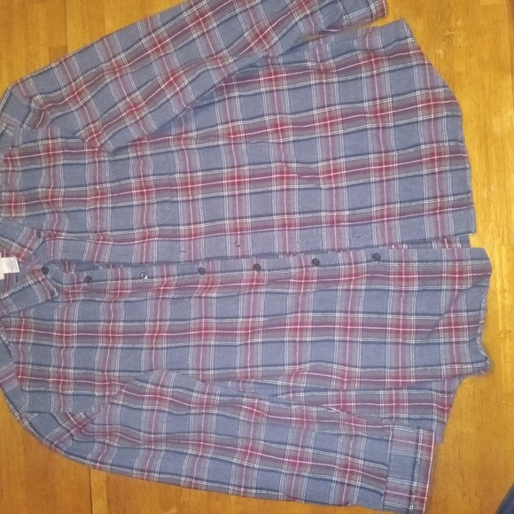 L.L. Bean Mens Flannel Button Up Plaid Shirt Size Large - Picture 4 of 5